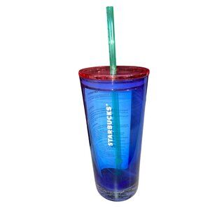 New Starbucks Cobalt Blue Hurricane Glass Tumbler 18oz NWT Summer 2022